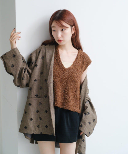 【/S.M尺碼可選】蝴蝶結紗線針織背心