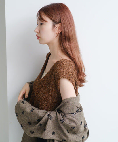 【/S.M尺碼可選】蝴蝶結紗線針織背心