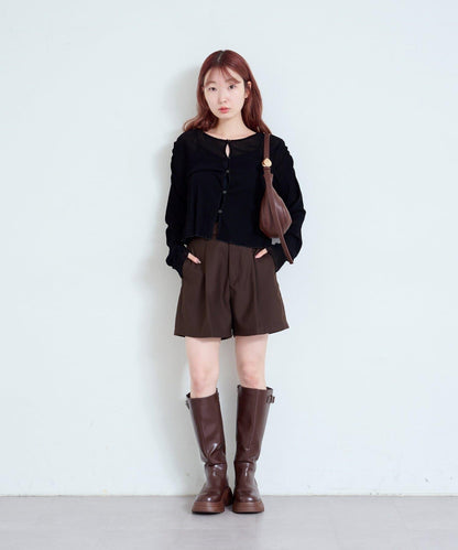 【/2尺碼可選】條紋天鵝絨植絨兩穿開衫