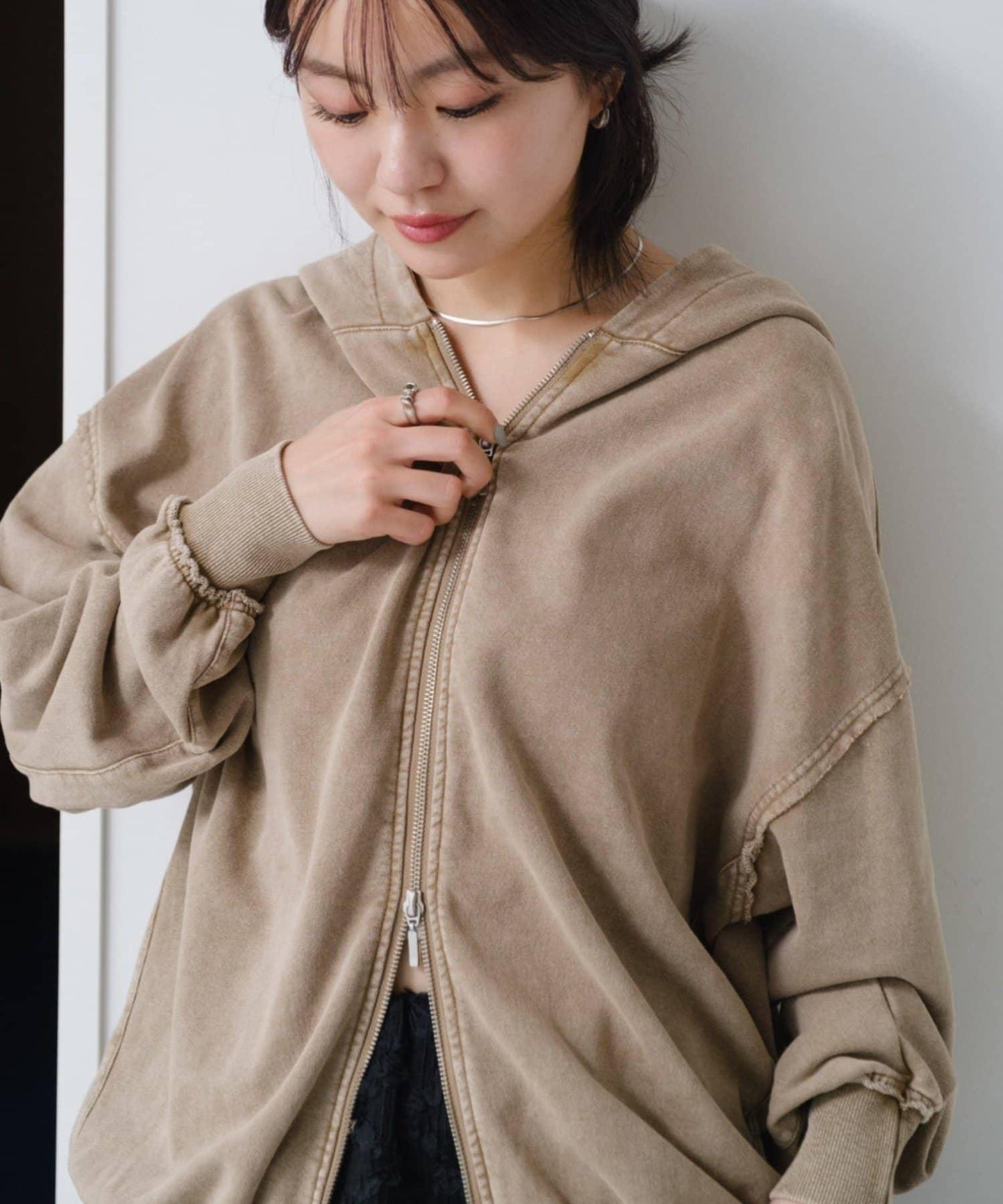 【Kastane】雙拉鍊衛衣連帽衫