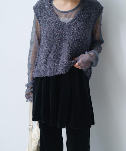 【/S.M尺碼可選】蝴蝶結紗線針織背心