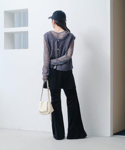 【/S.M尺碼可選】蝴蝶結紗線針織背心