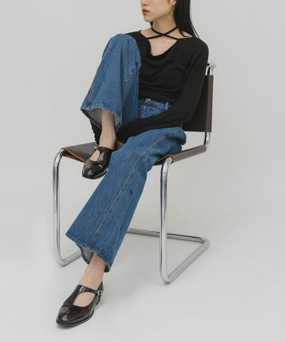 不對稱瑪麗珍樂福鞋