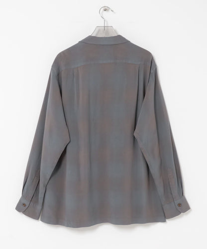 基礎款BISHU人造絲格紋襯衫