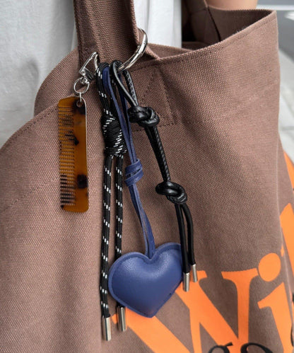 愛心皮革鑰匙掛件