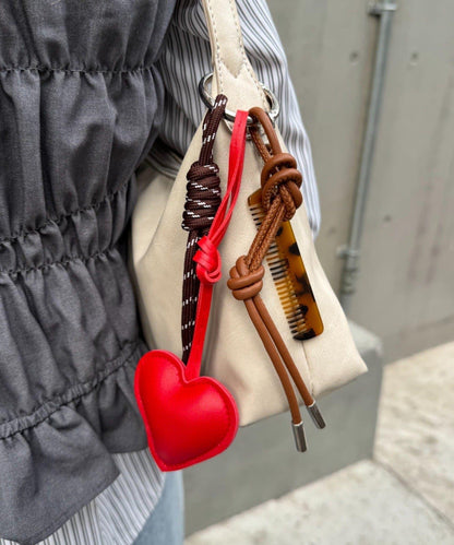愛心皮革鑰匙掛件