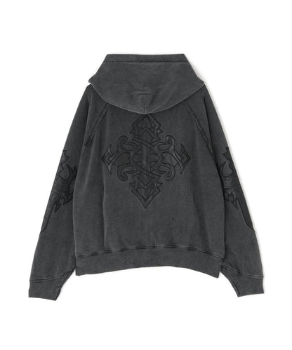 LEATHER PATCH 拉鍊連帽衛衣