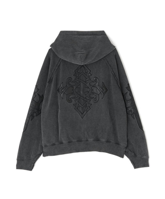 LEATHER PATCH 拉鍊連帽衛衣