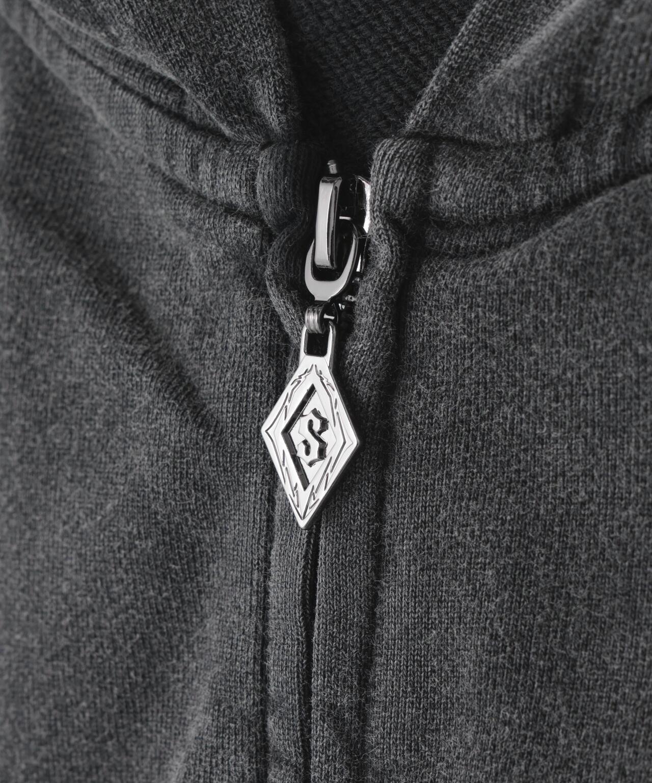 LEATHER PATCH 拉鍊連帽衛衣