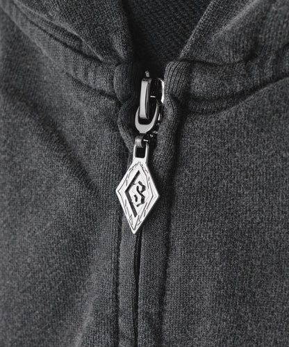 LEATHER PATCH 拉鍊連帽衛衣