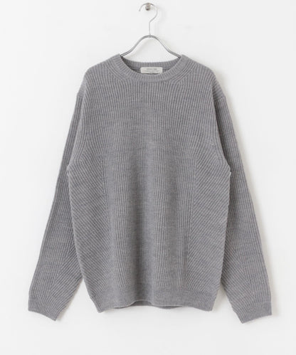 可水洗羊毛混紡圓領針織衫