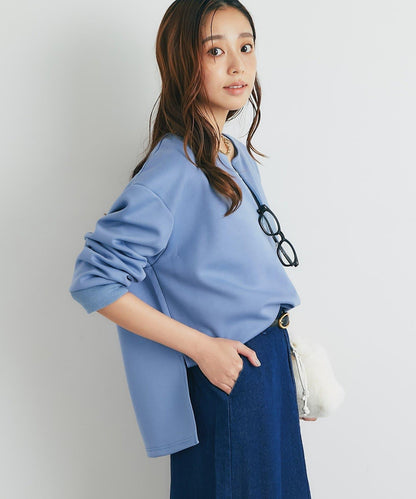 《楽ちんキレイ見え》半拉鍊針織斗篷