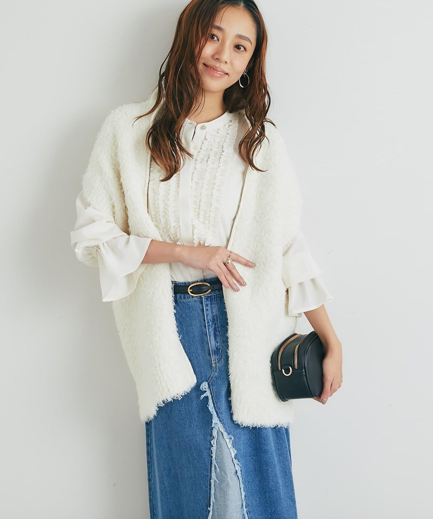 休閒風格仿羊羔絨針織拉鍊馬甲