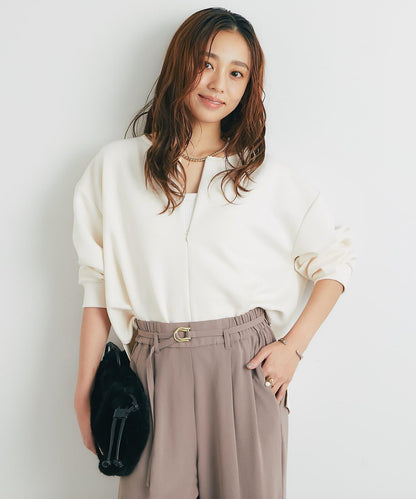 《楽ちんキレイ見え》半拉鍊針織斗篷