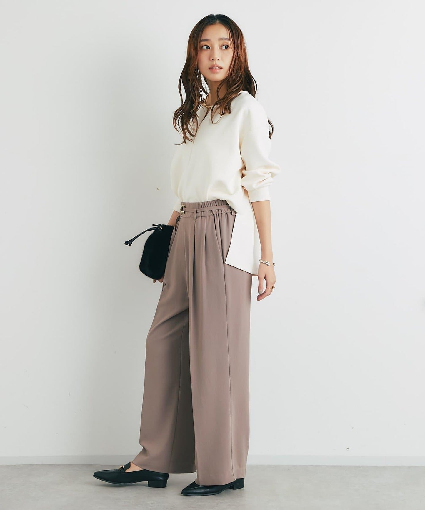 《楽ちんキレイ見え》半拉鍊針織斗篷