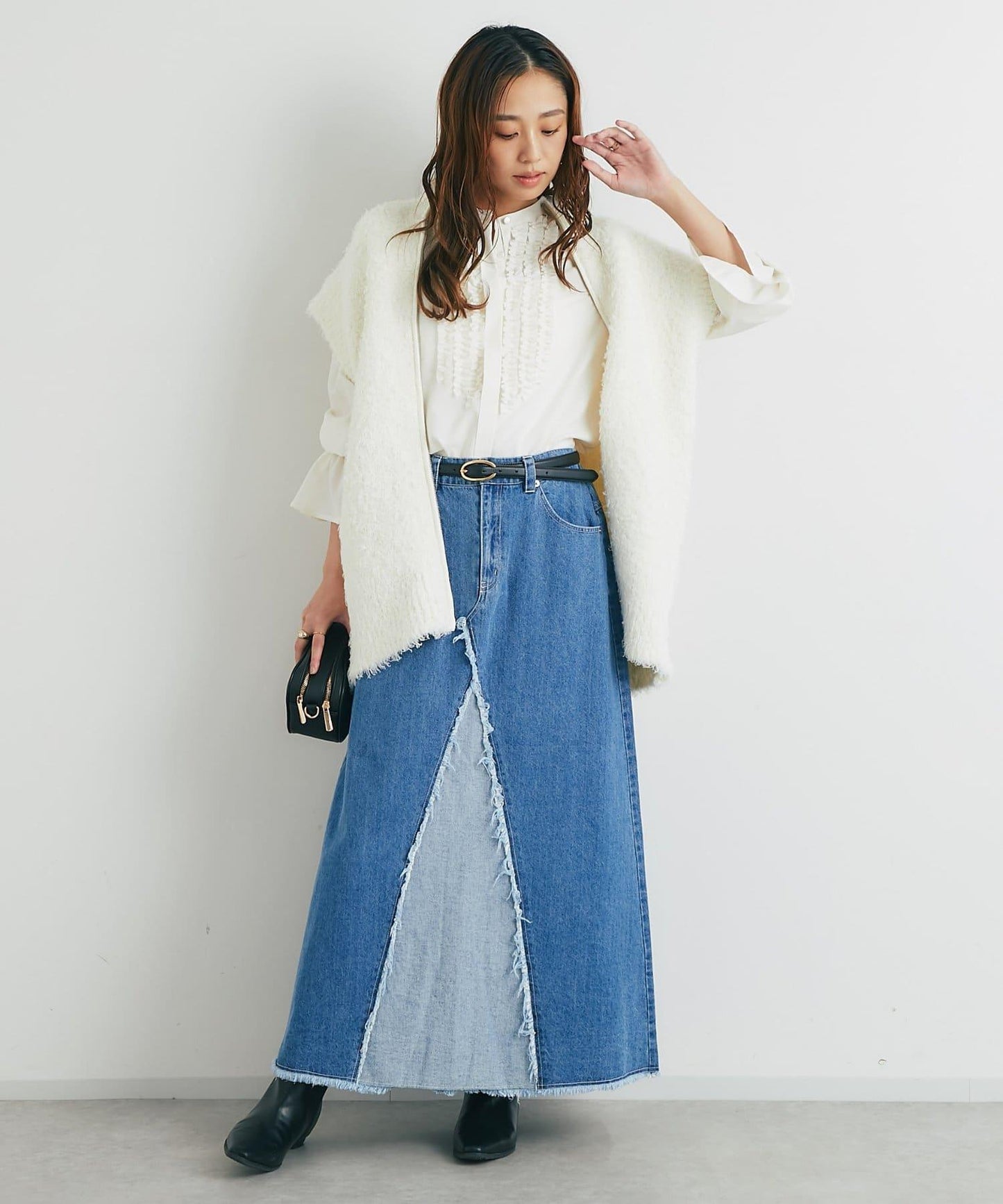 休閒風格仿羊羔絨針織拉鍊馬甲