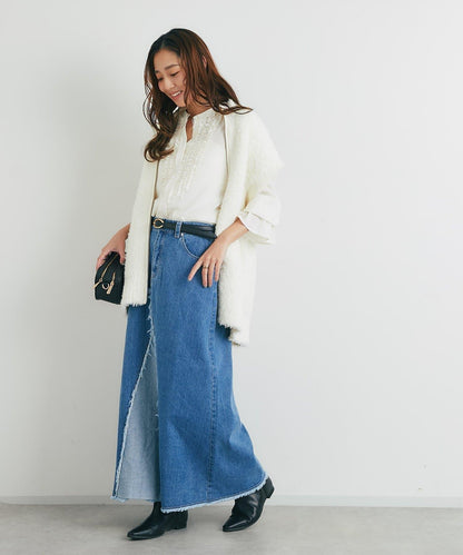 優雅氣質前襟荷葉邊雪紡襯衫