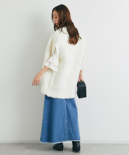 休閒風格仿羊羔絨針織拉鍊馬甲