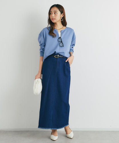 《楽ちんキレイ見え》半拉鍊針織斗篷