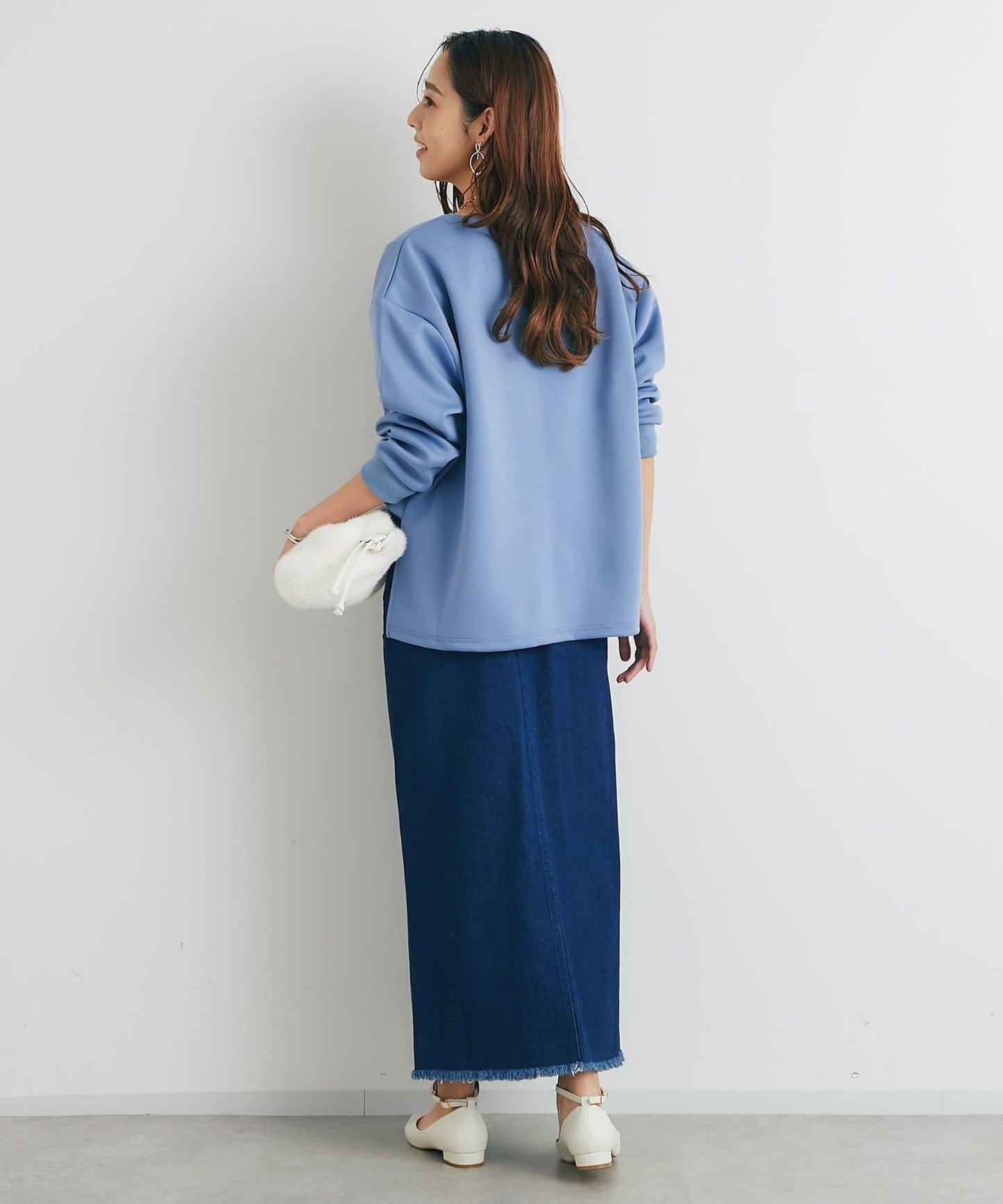 下襬流蘇牛仔半身裙