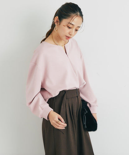 《楽ちんキレイ見え》半拉鍊針織斗篷