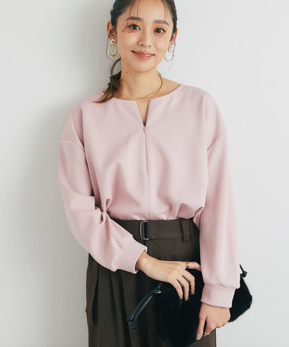 《楽ちんキレイ見え》半拉鍊針織斗篷