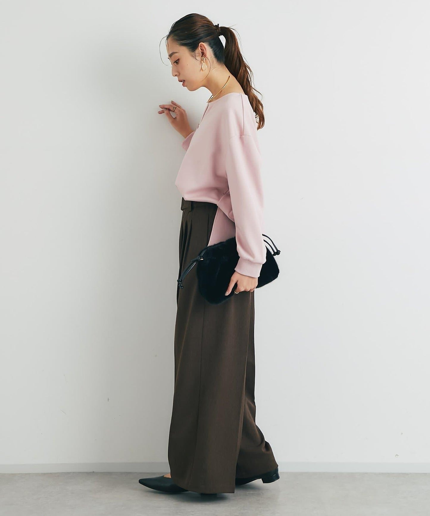 《楽ちんキレイ見え》半拉鍊針織斗篷