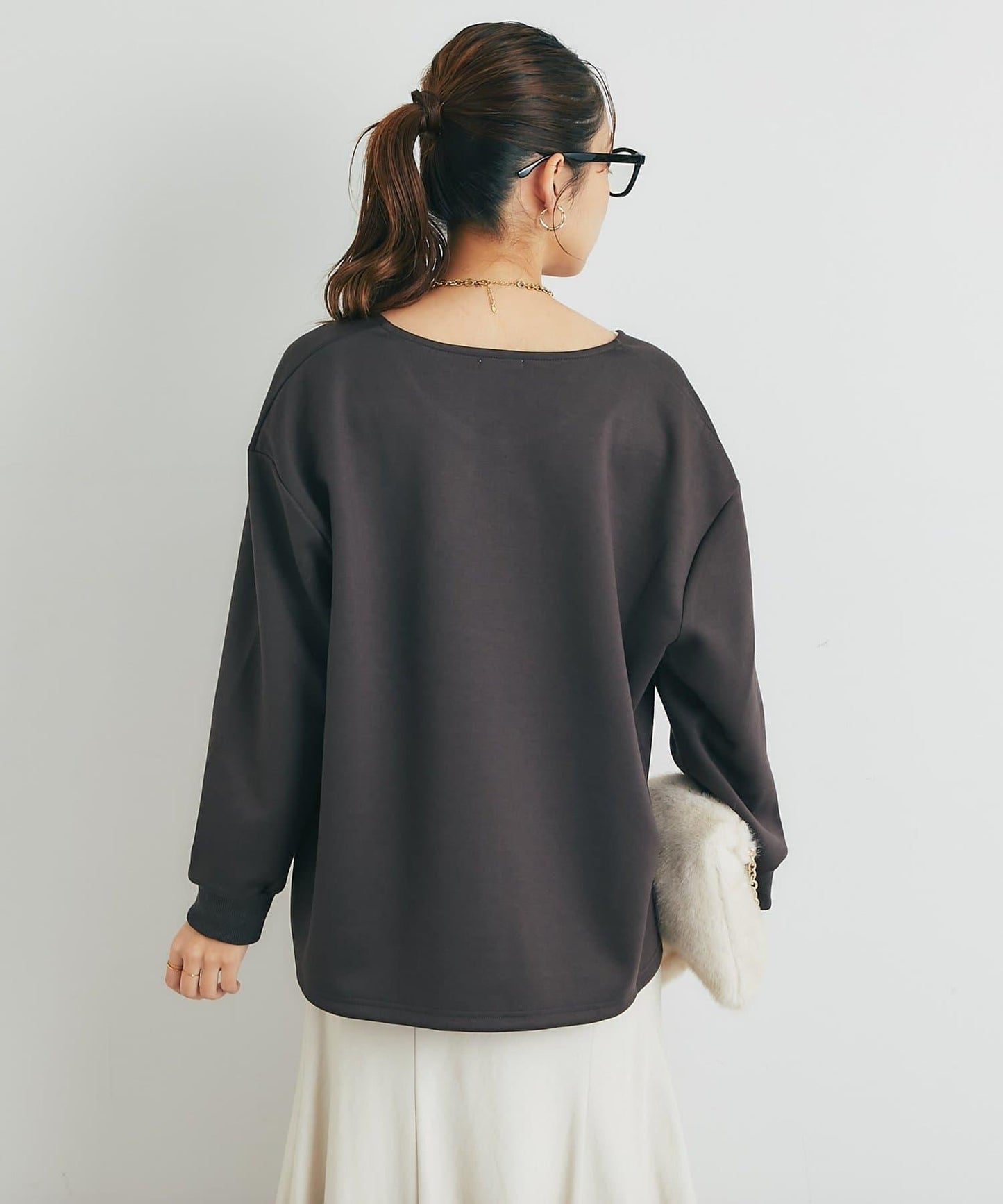 《楽ちんキレイ見え》半拉鍊針織斗篷