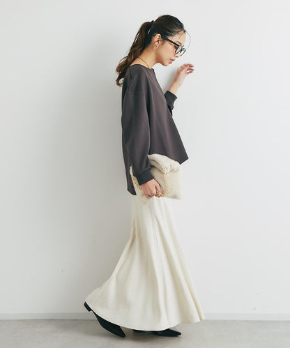 《楽ちんキレイ見え》半拉鍊針織斗篷