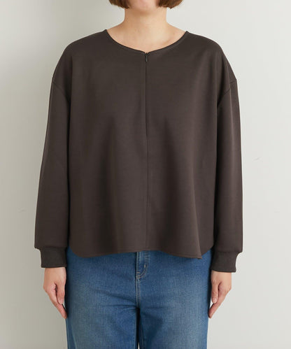 《楽ちんキレイ見え》半拉鍊針織斗篷