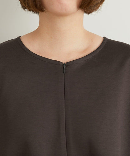 《楽ちんキレイ見え》半拉鍊針織斗篷