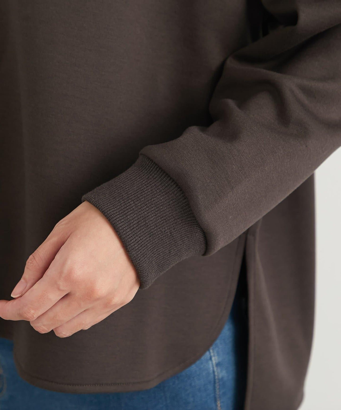 《楽ちんキレイ見え》半拉鍊針織斗篷