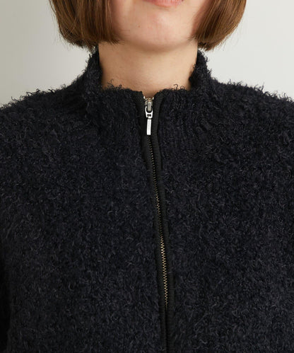 休閒風格仿羊羔絨針織拉鍊馬甲