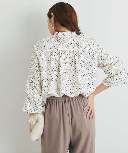 優雅氣質前襟荷葉邊雪紡襯衫