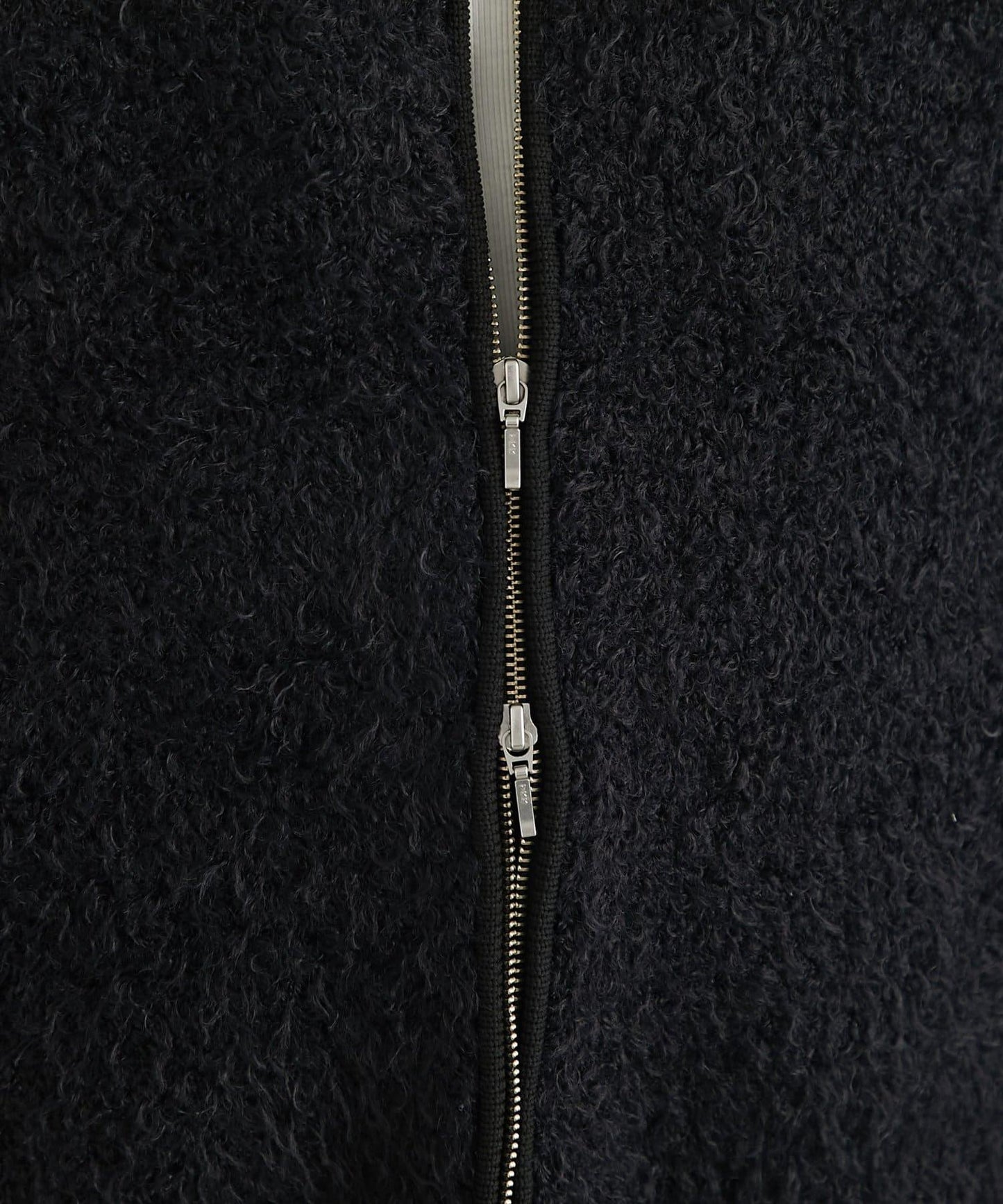 休閒風格仿羊羔絨針織拉鍊馬甲