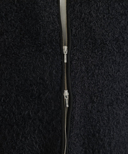 休閒風格仿羊羔絨針織拉鍊馬甲