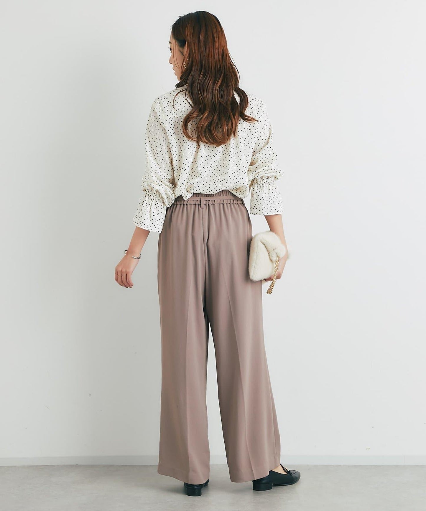 優雅氣質前襟荷葉邊雪紡襯衫