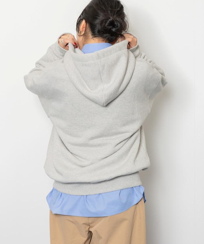加絨混色拉鍊連帽衛衣