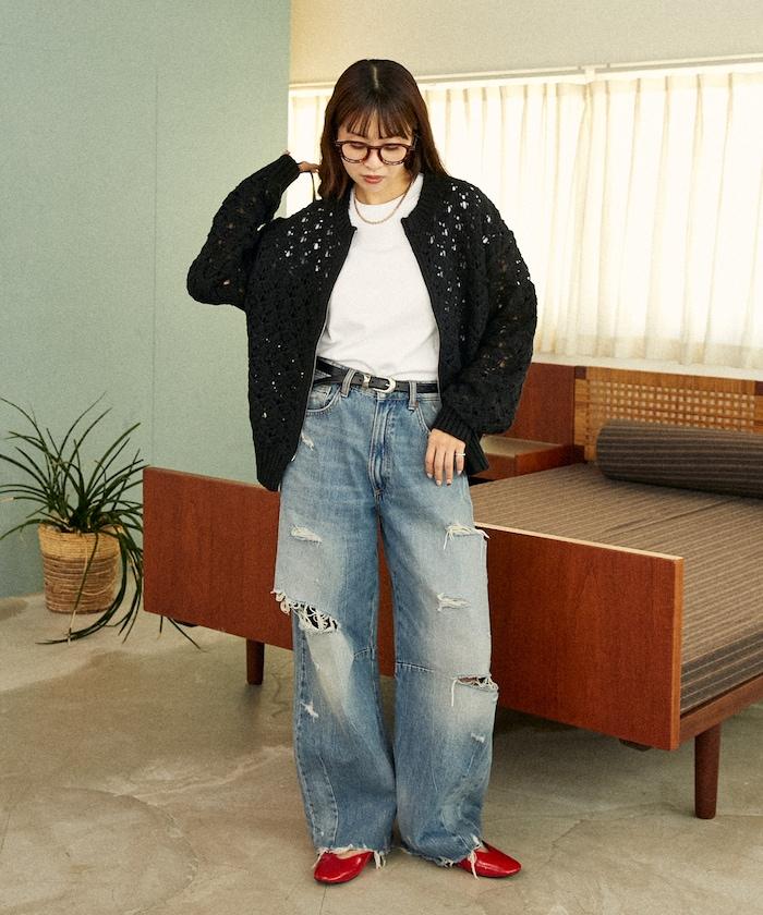 鏤空編織拉鍊開衫