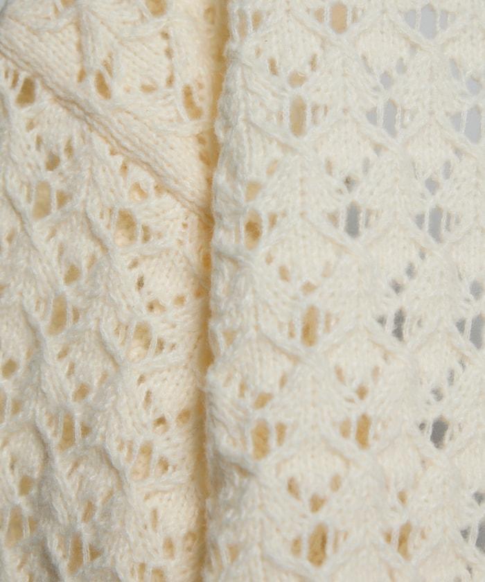 鏤空編織拉鍊開衫