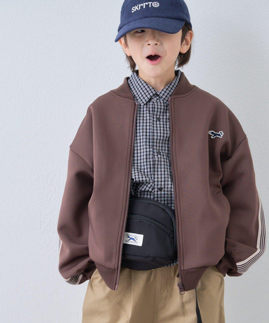 【KIDS】【FOX×TYPY】彈力針織拼接運動夾克