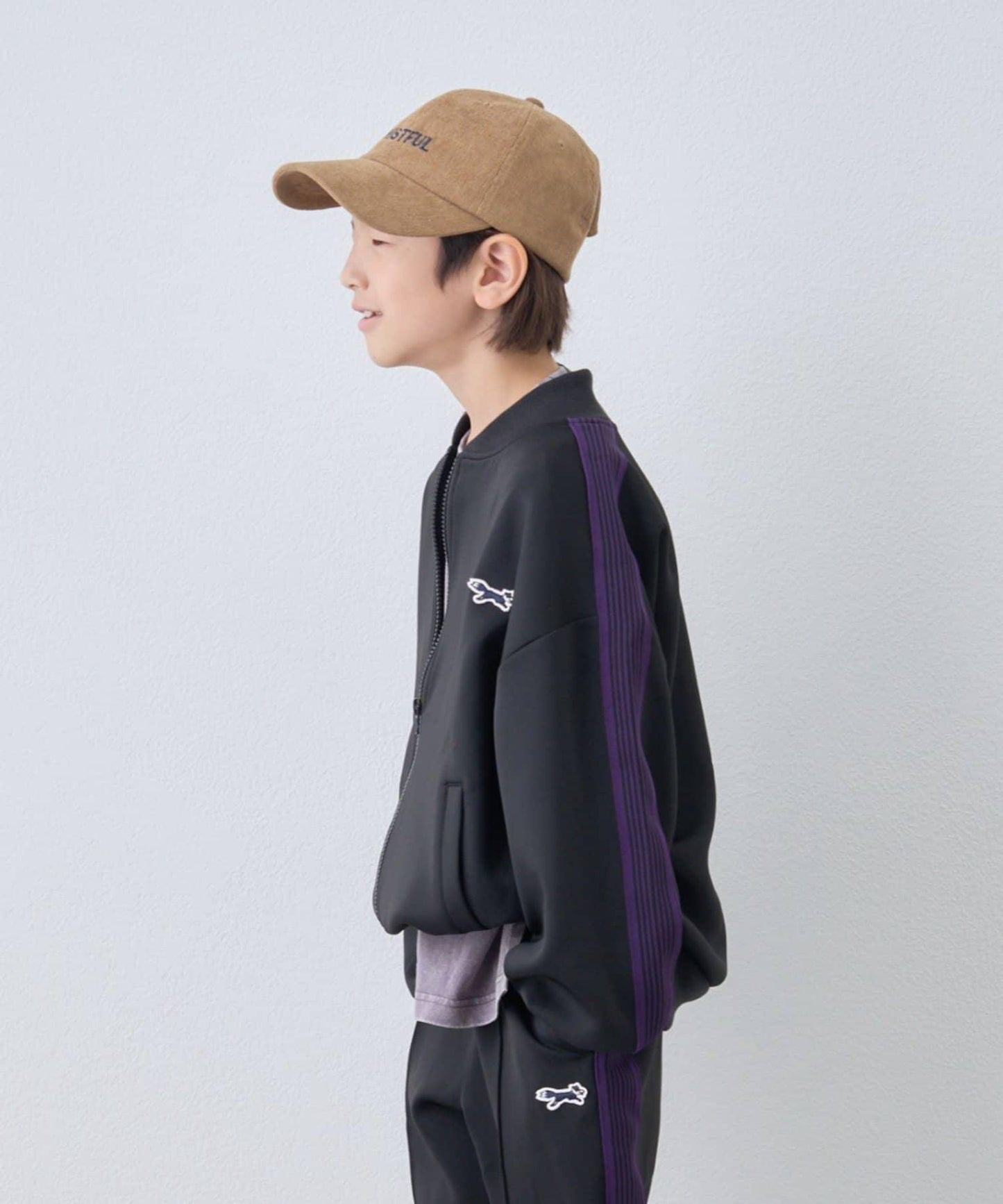【KIDS】【FOX×TYPY】彈力針織拼接運動夾克