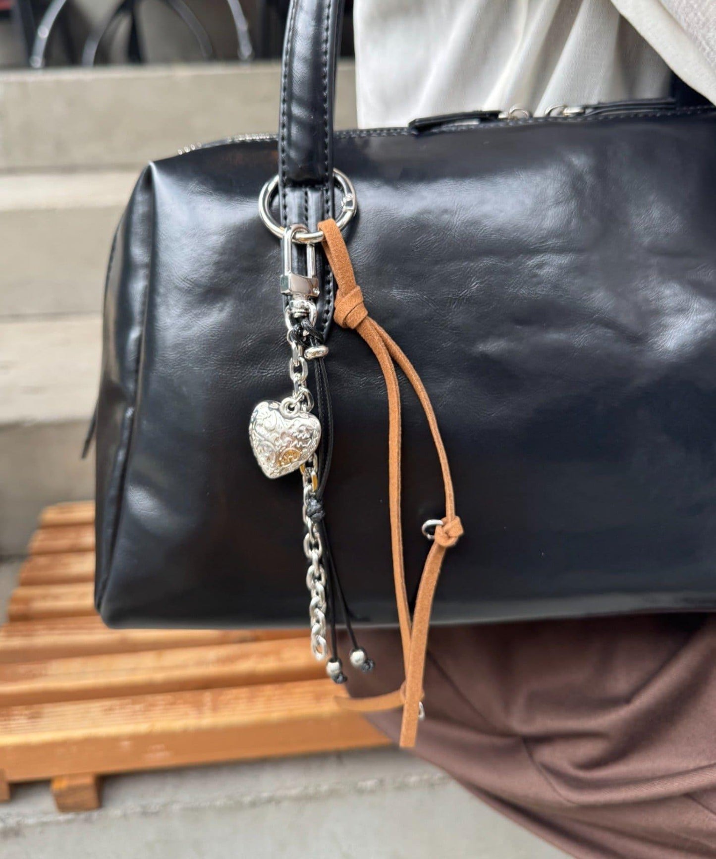 【CIAOPANIC TYPY】麂皮材質拼接設計掛飾