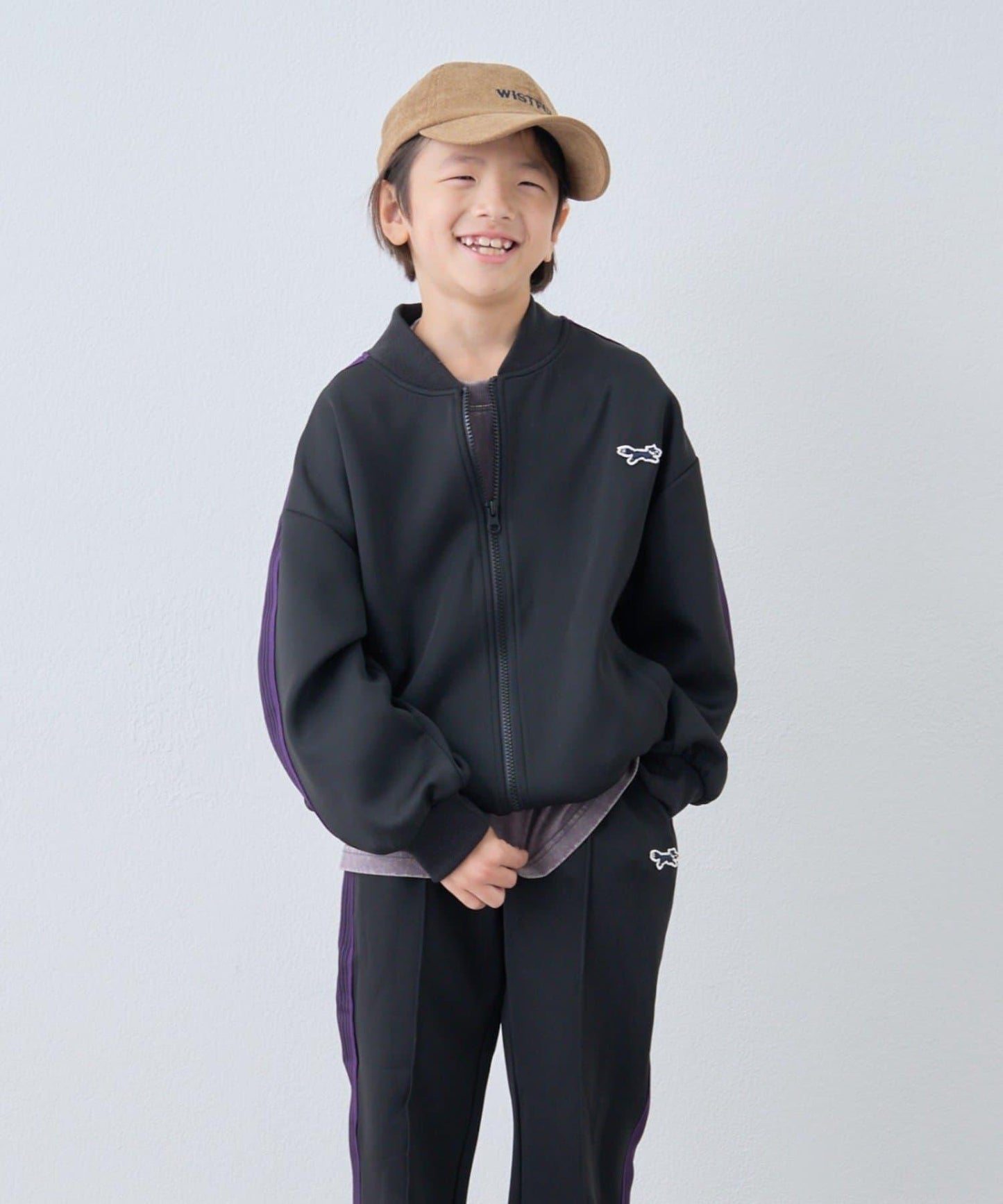 【KIDS】【FOX×TYPY】彈力針織拼接運動夾克