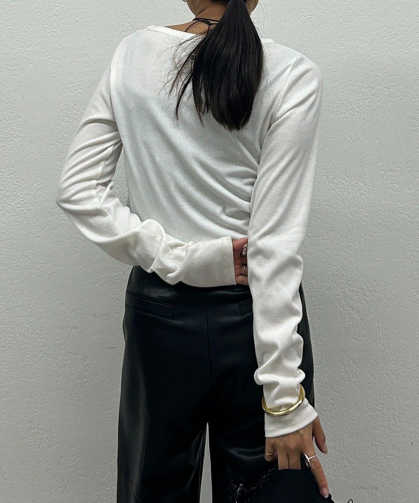 基礎羅紋長袖T恤