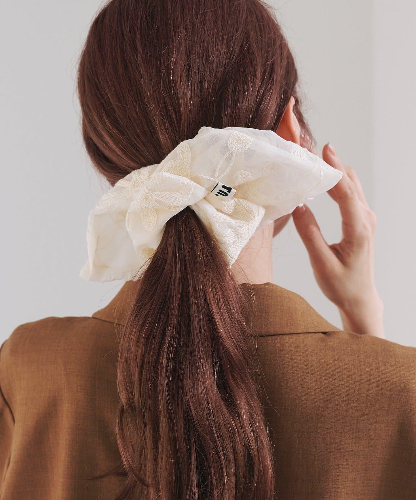 【fiw.】方形花卉蕾絲髮圈