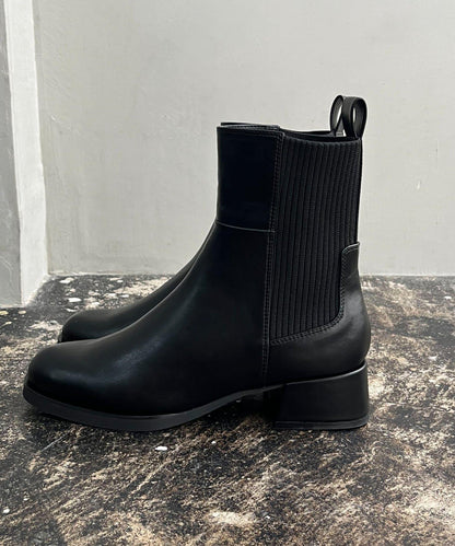 【人氣話題鞋款再度登場！】羅紋拼接短靴