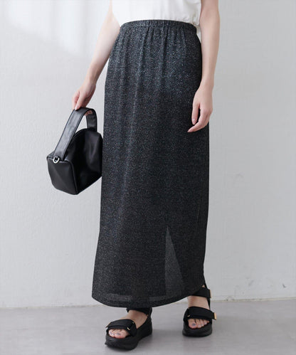 【natural couture】金銀絲羅紋修身半身裙