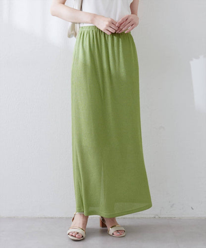 【natural couture】金銀絲羅紋修身半身裙