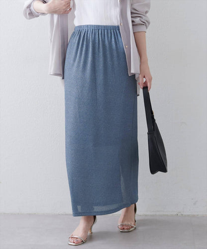 【natural couture】金銀絲羅紋修身半身裙